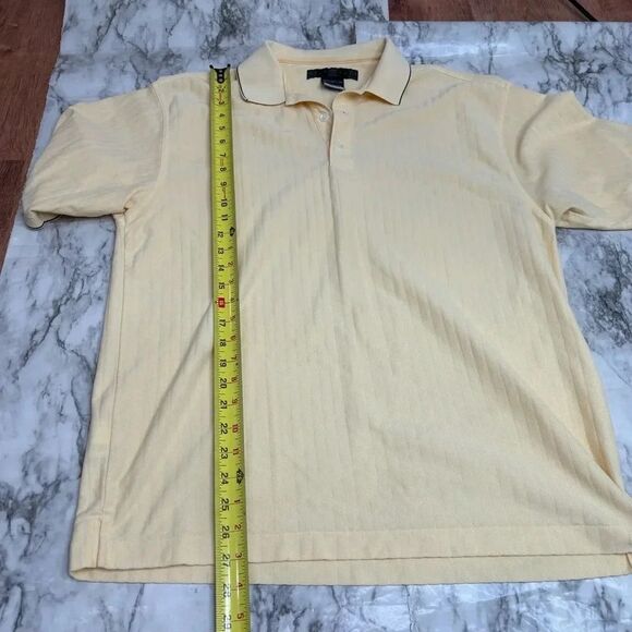Nike Golf Dri-fit Yellow Ribbed Polo T Shirt top Size Large Mens - Picture 4 of 6
